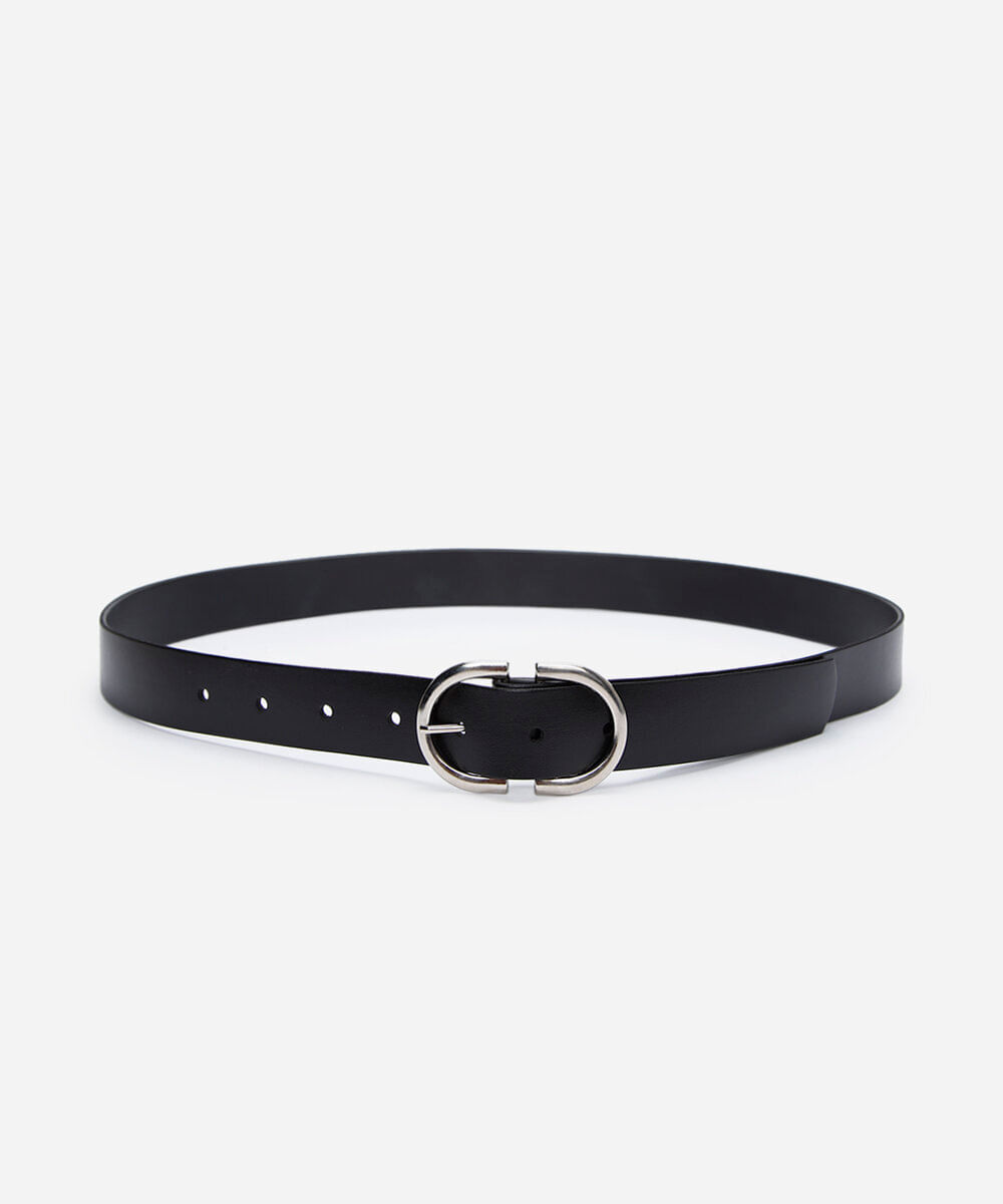 cinto com fivela arredondada preto