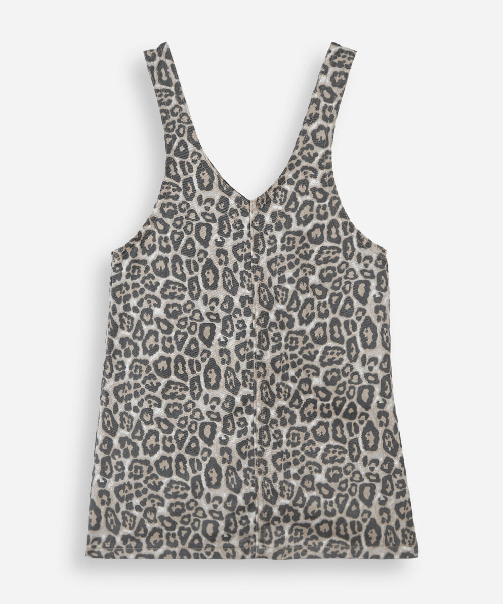 salopete infantil de sarja animal print colorido