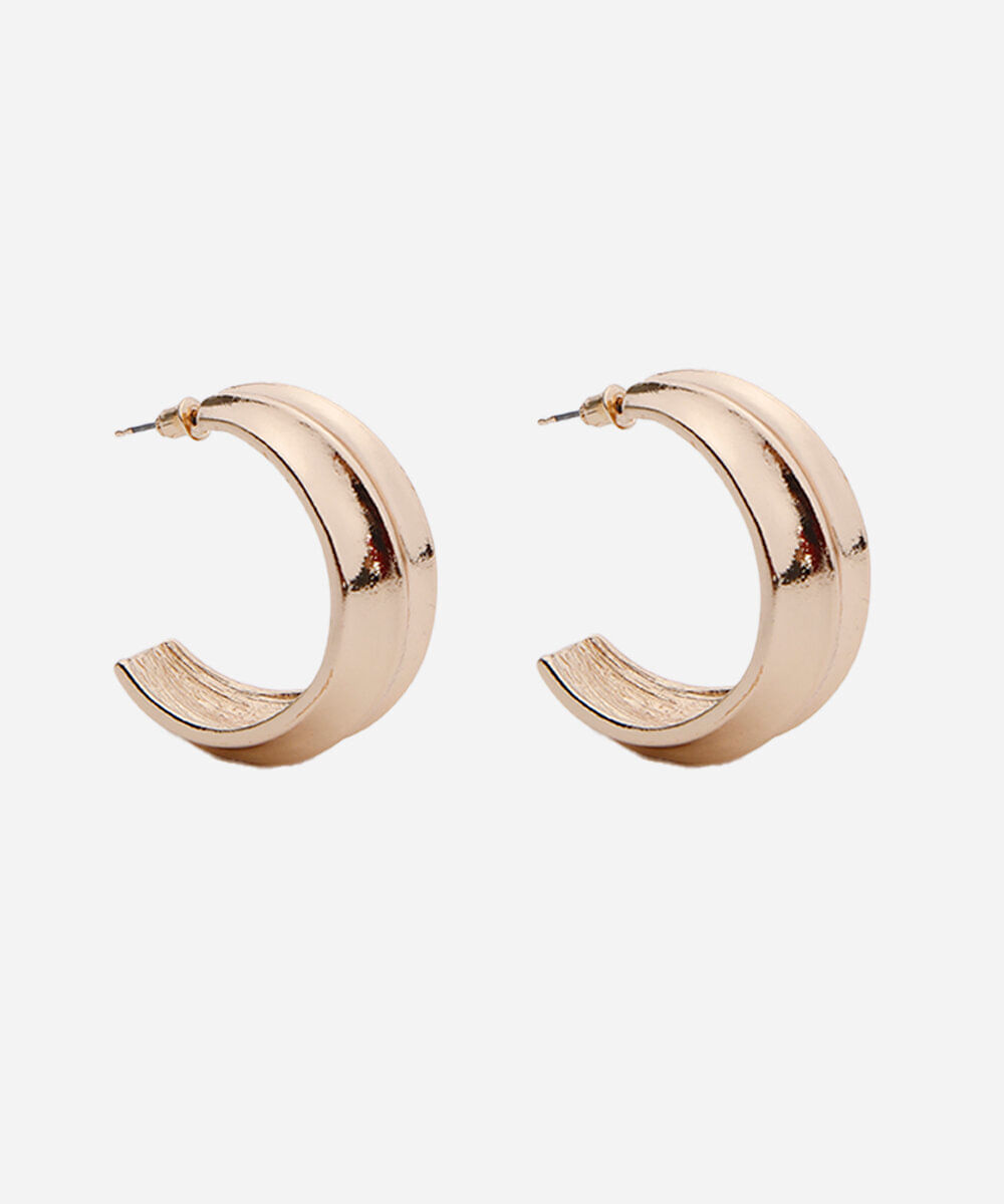 brinco argola texturizado dourado