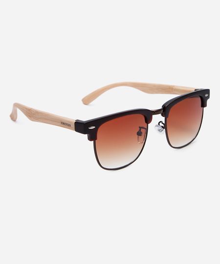 óculos de sol masculino quadrado de acetato triton marrom UNICO