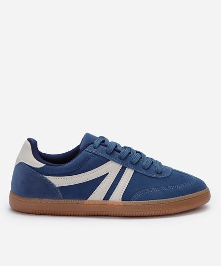 tênis bossa casual com recortes azul 35