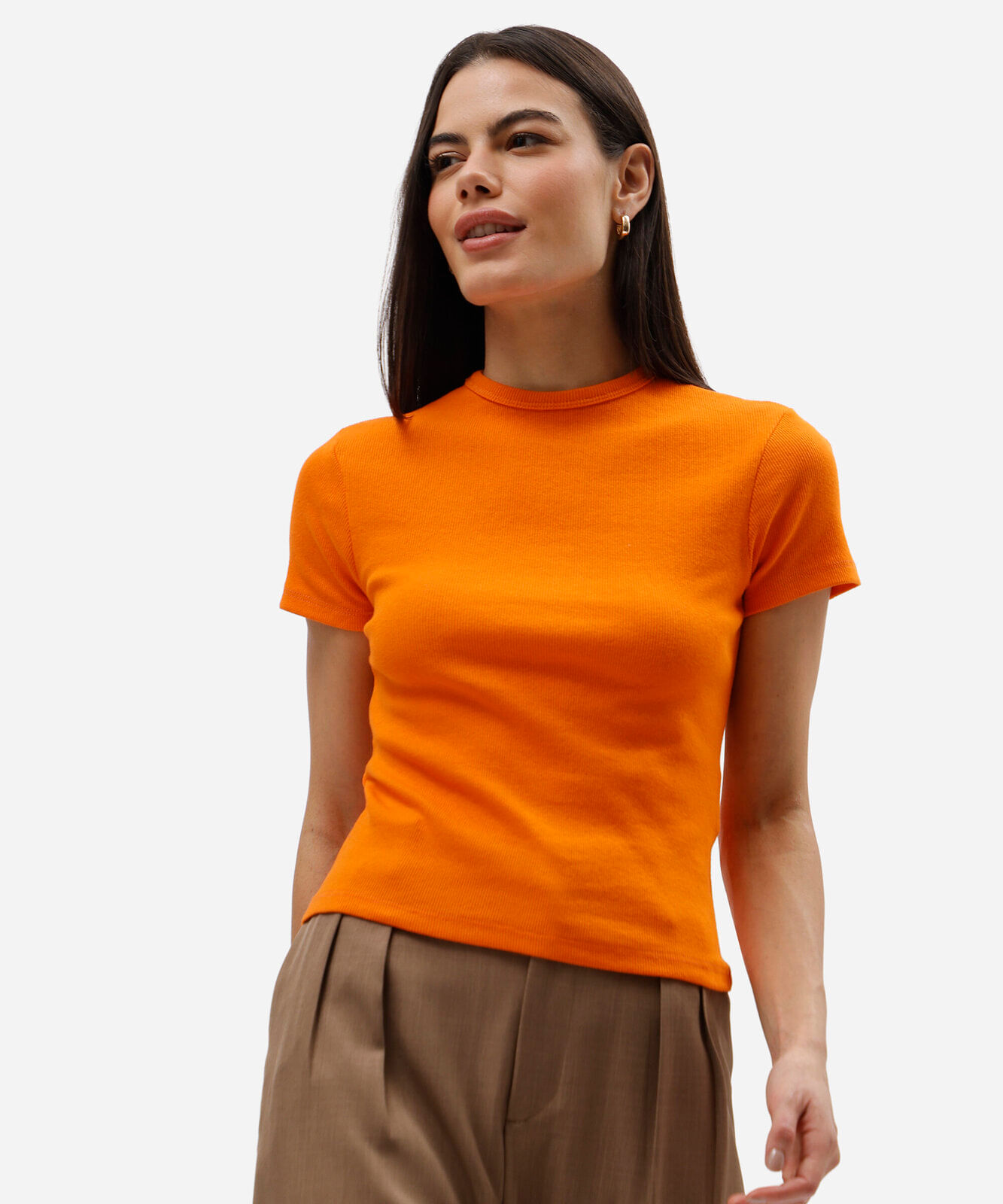 baby look ribana laranja