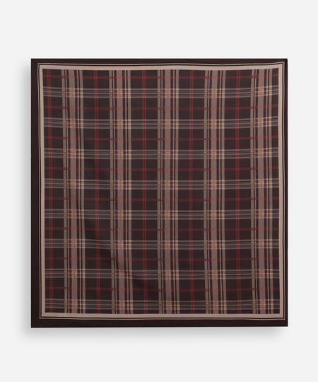 lenço quadrado xadrez marrom 70CM X 70CM
