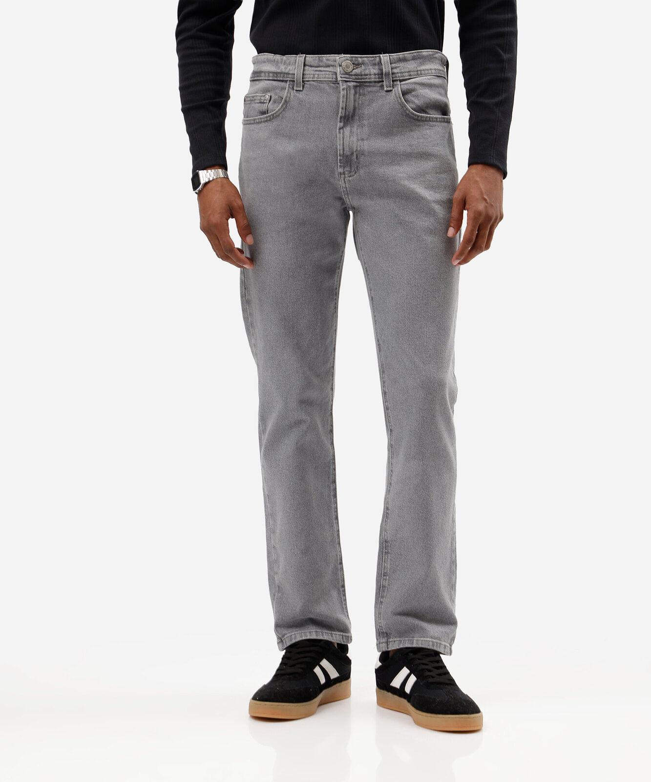 calça slim masculina jeans cinza