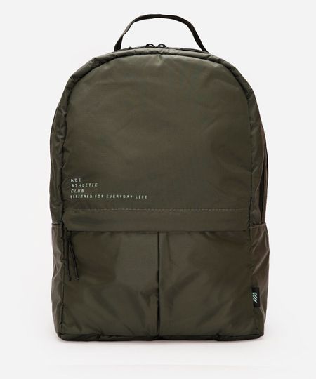 mochila com bolsos esportiva verde UNICO