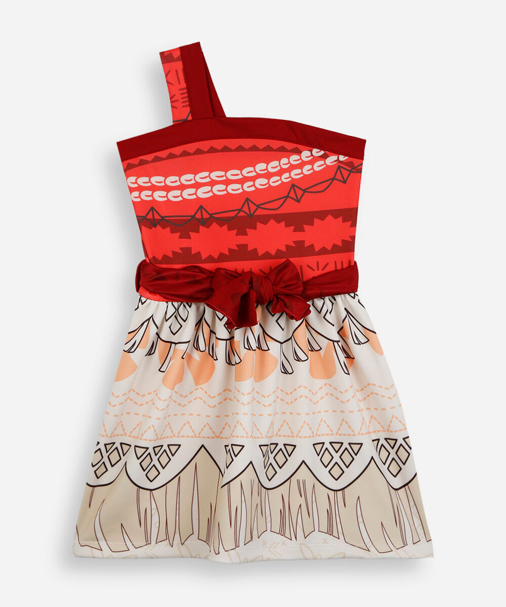 vestido fantasia infantil moana colorido
