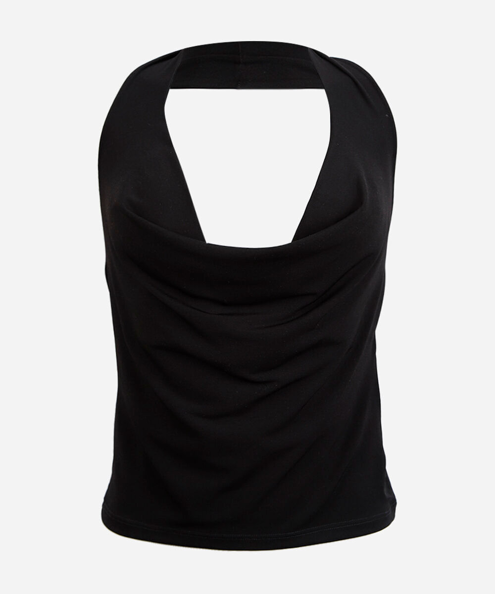 blusa frente única juvenil degagê preta