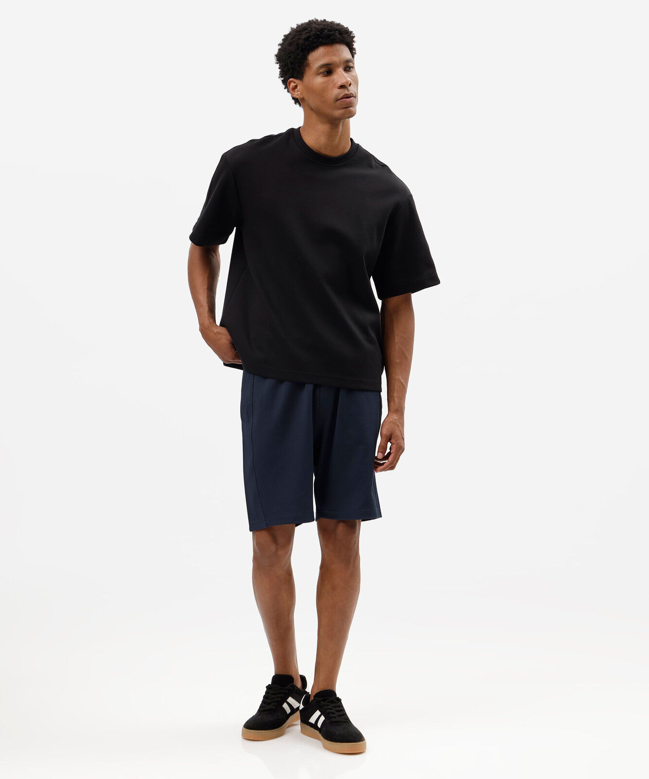bermuda masculina cós elástico azul