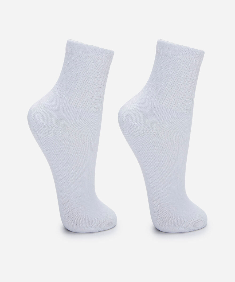 kit de 2 meias juvenis cano alto lupo branca