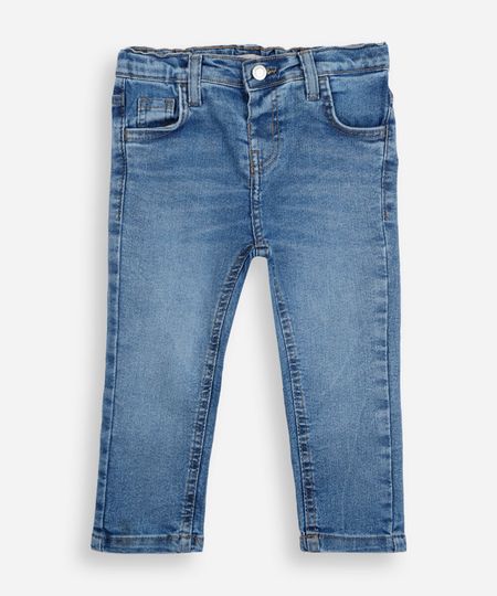 calça slim infantil jeans azul 5