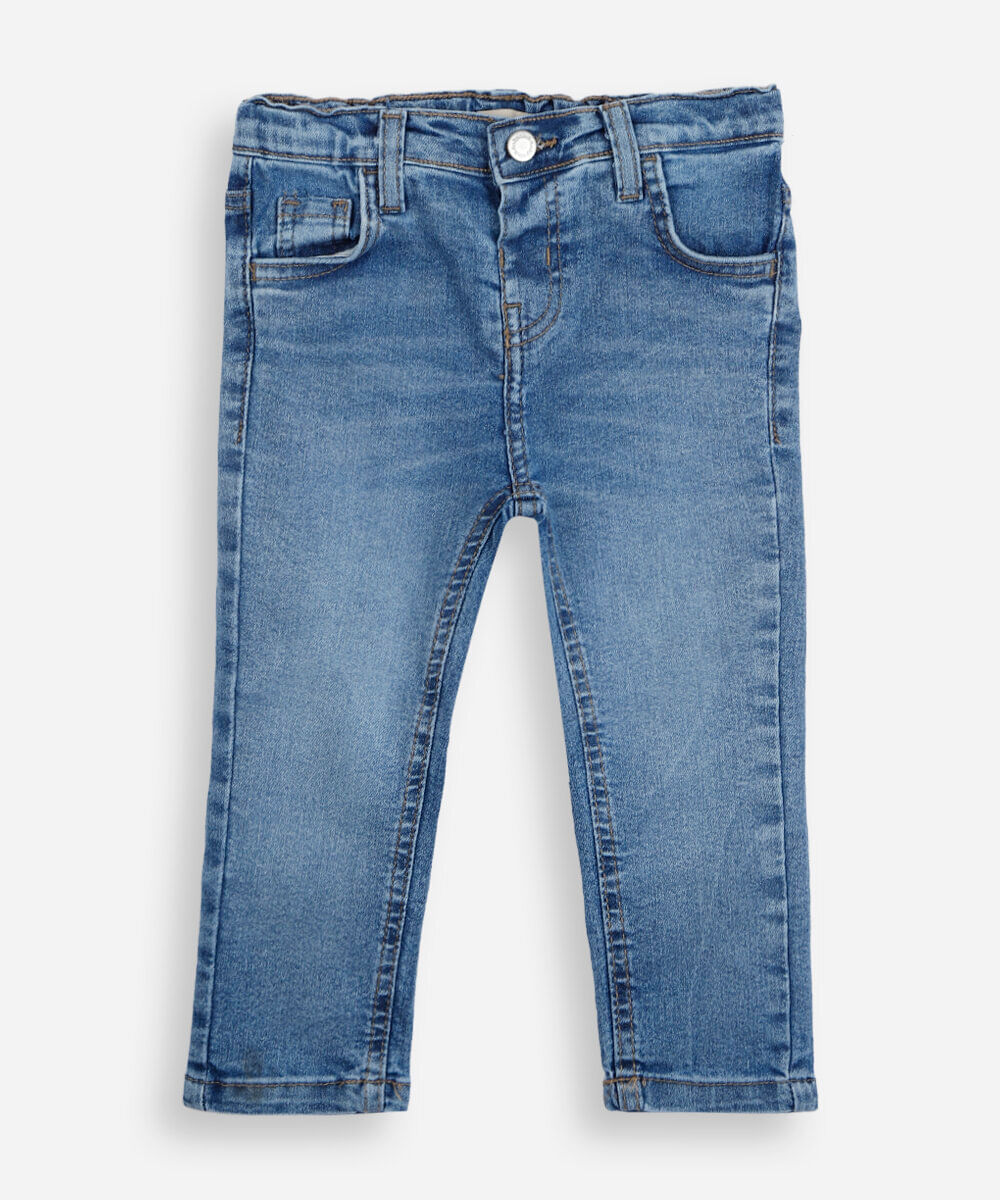 calça slim infantil jeans azul