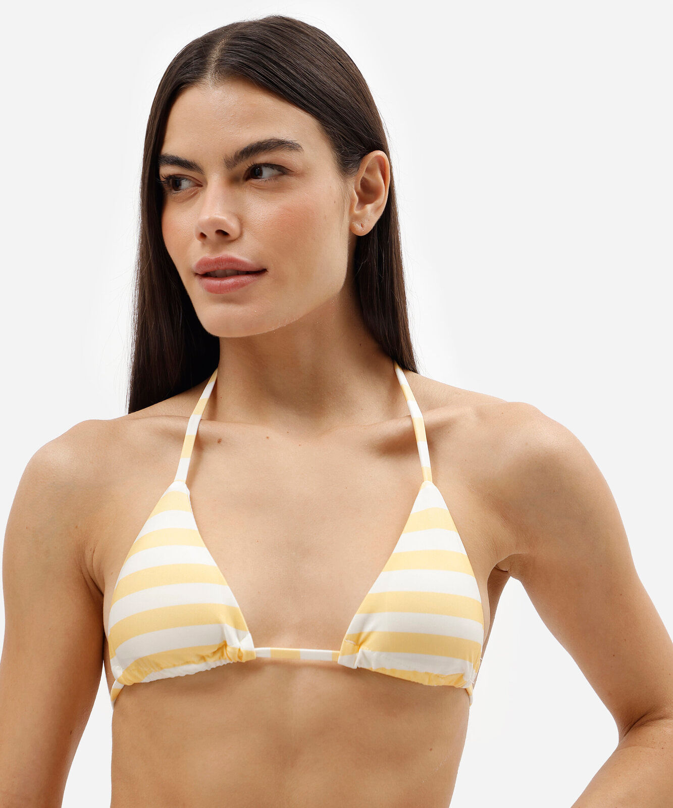 biquíni top cortininha feminino listrado off white