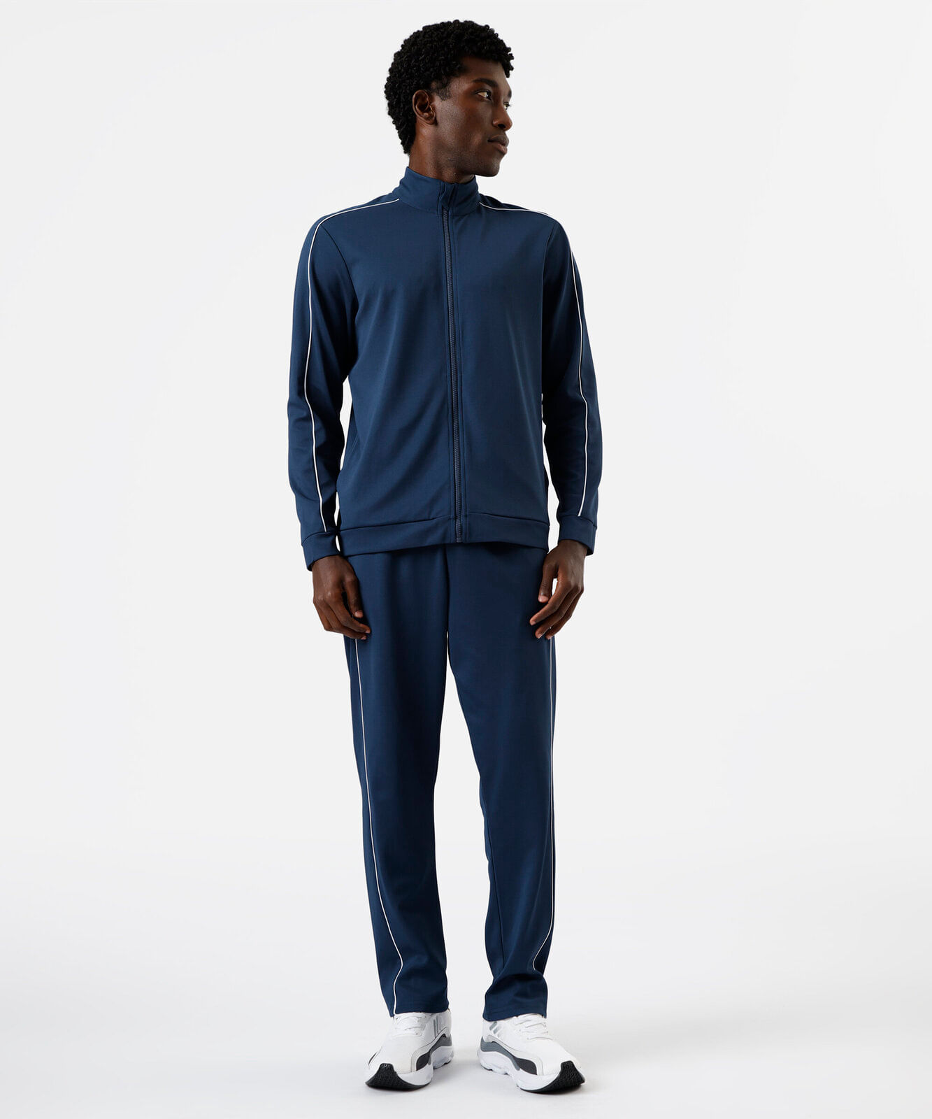 calça esportiva masculina com nervuras azul