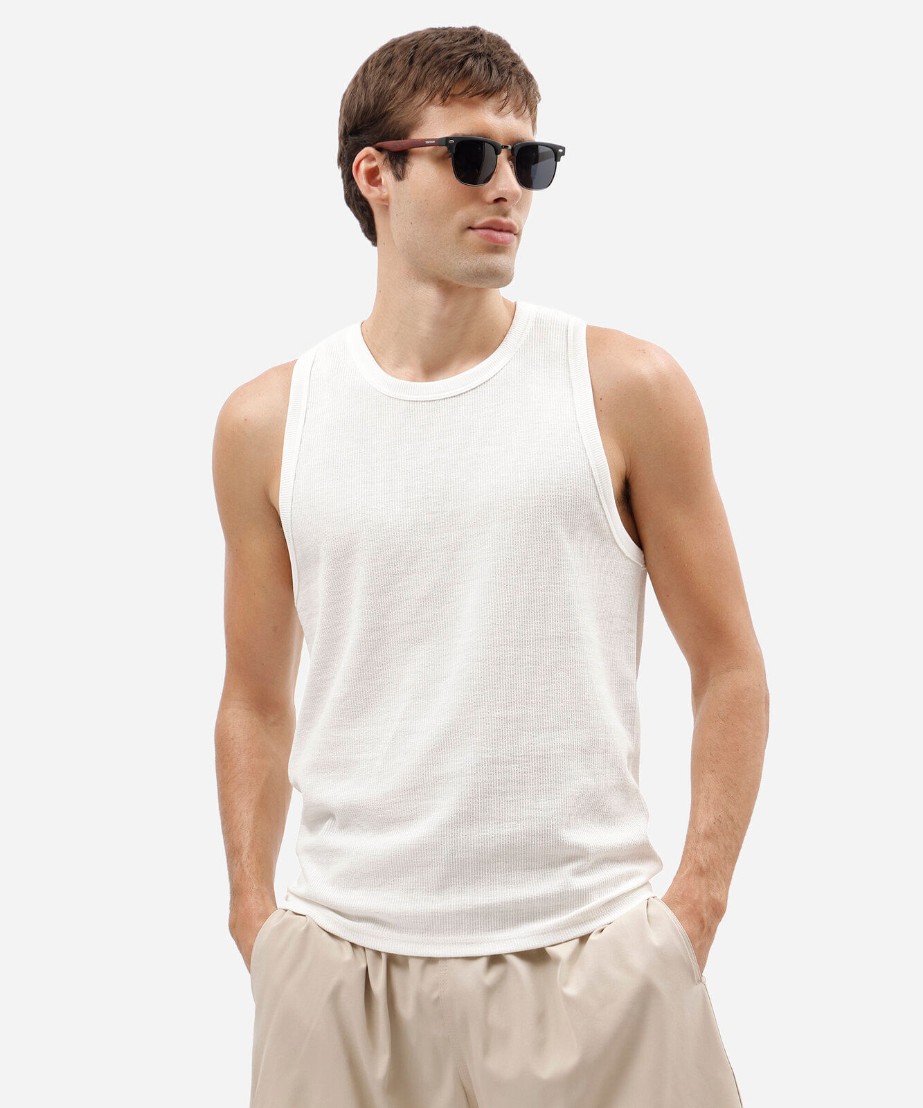 regata masculina canelada off white