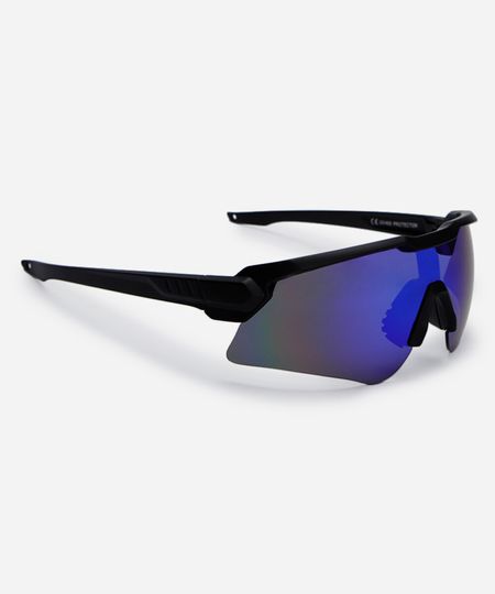 óculos de sol esportivo unissex de acetato preto UNICO