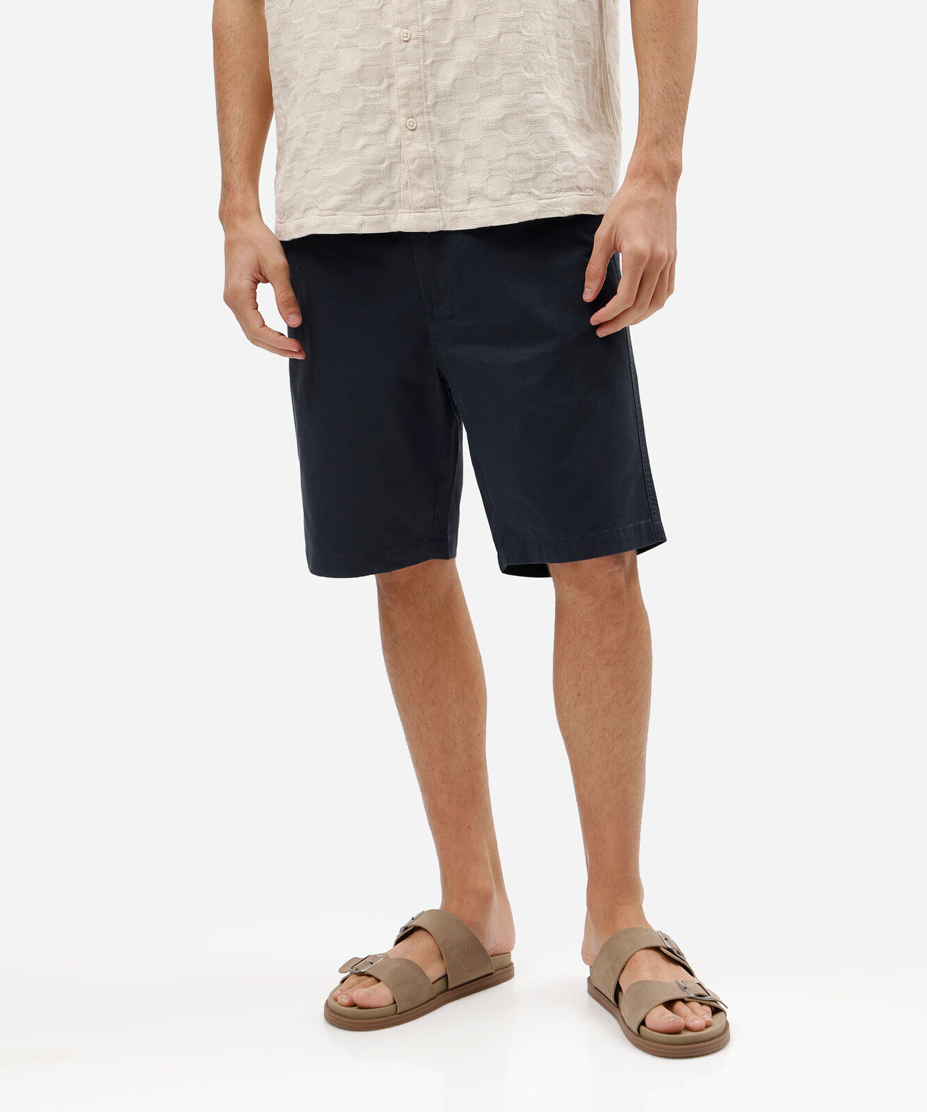 bermuda masculina reta chino azul
