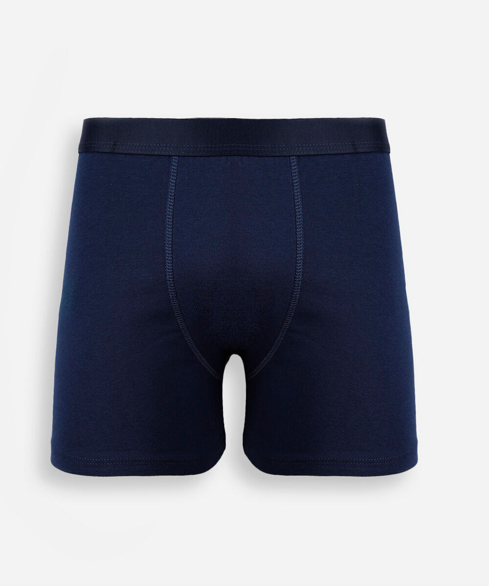 cueca boxer masculina de algodão azul
