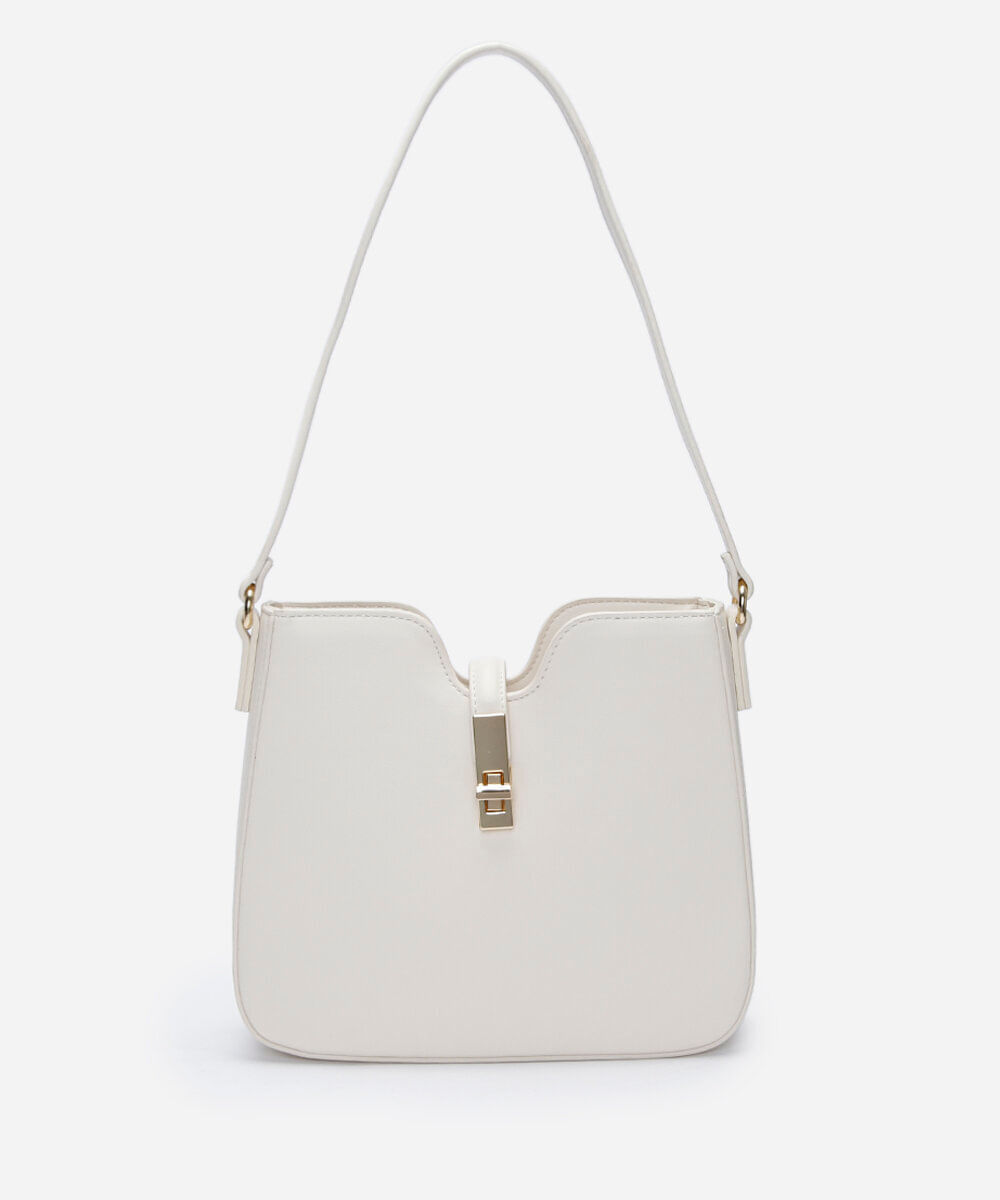 bolsa hobo estruturada off white