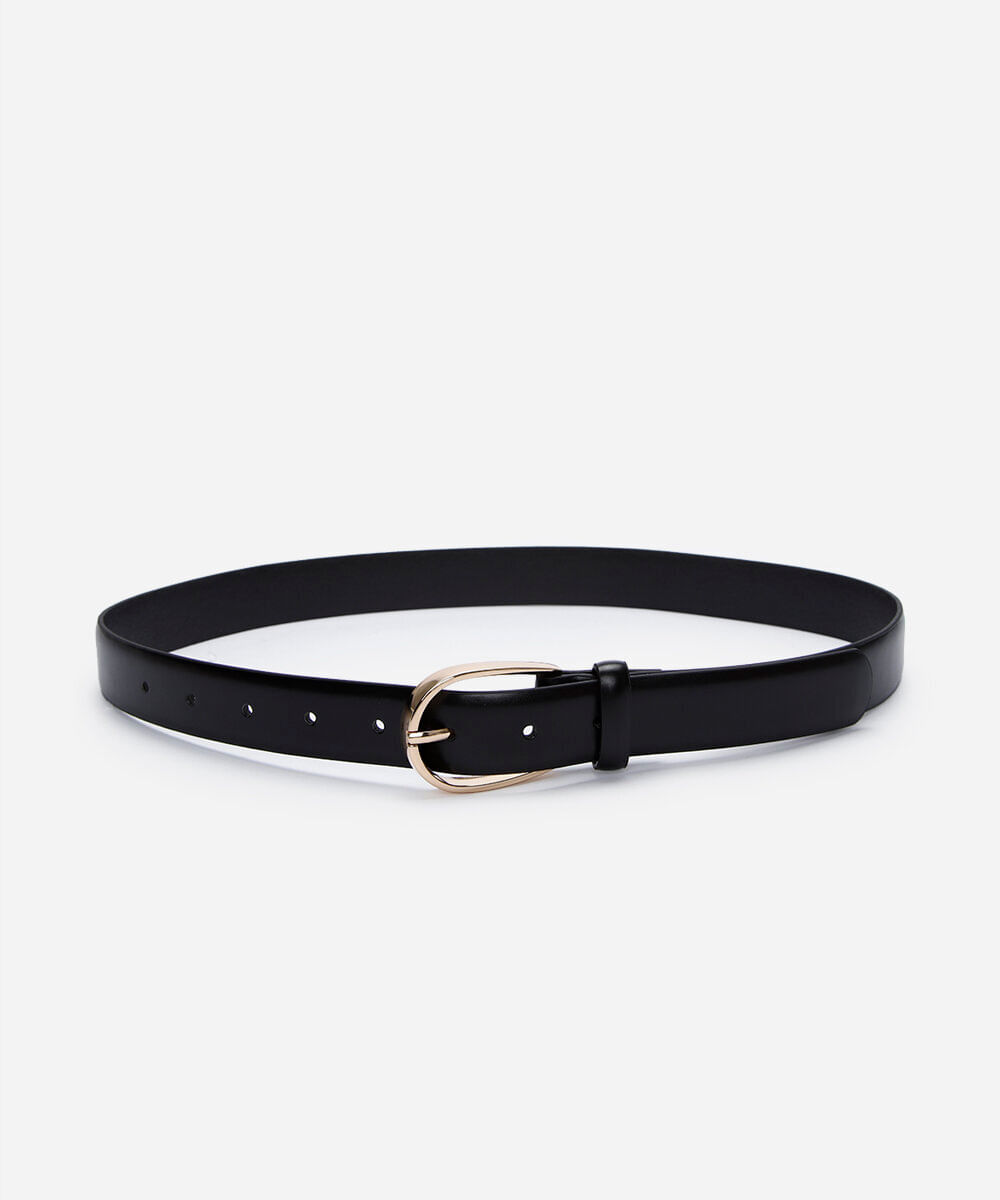 cinto slim fivela arredondada preto