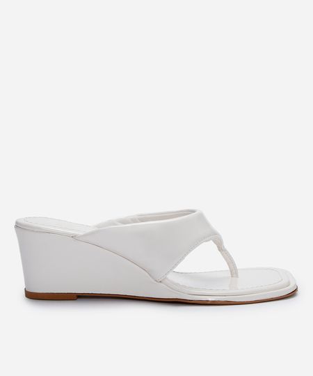 tamanco bico quadrado anabela off white 34
