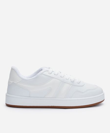 tênis casual com recortes branco 34