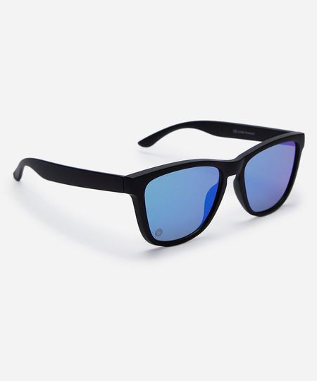 óculos de sol esportivo unissex de acetato preto UNICO