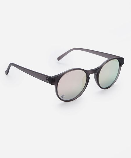 óculos de sol unissex redondo de acetato esportivo preto UNICO