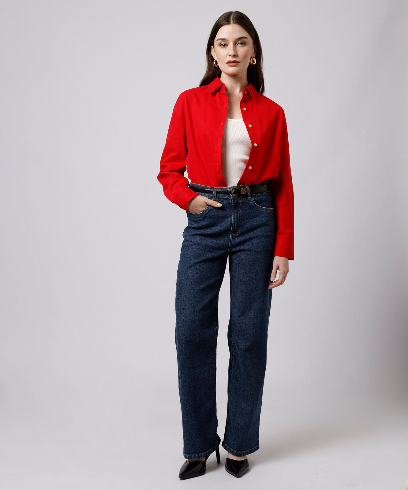 calça reta new york jeans barra a fio mindset azul
