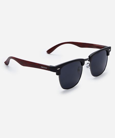 óculos de sol masculina quadrado de metal triton preto UNICO