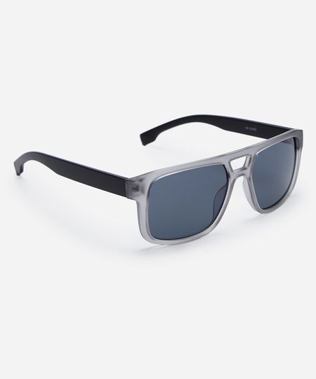 óculos de sol masculino quadrado de acetato cinza UNICO
