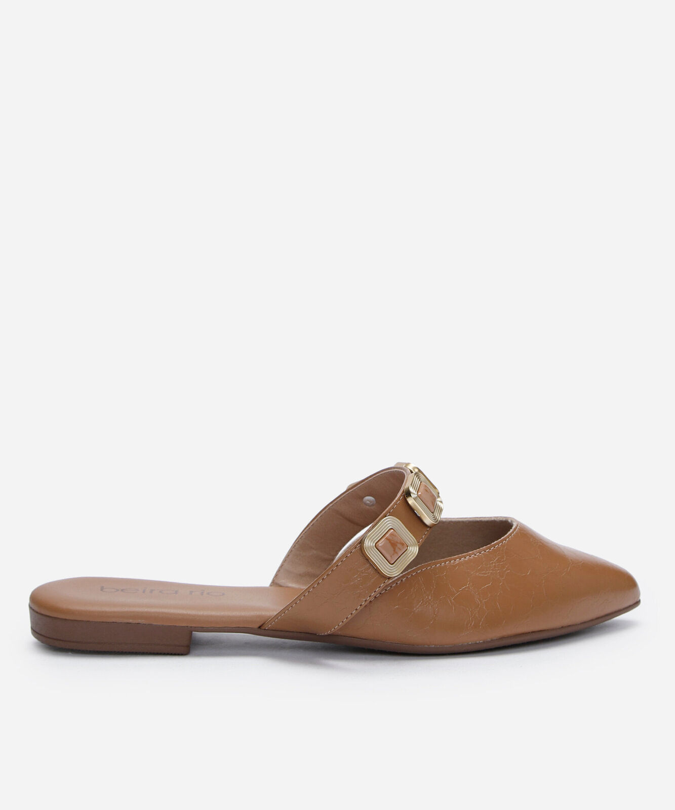 mule bico fino com detalhes marrom