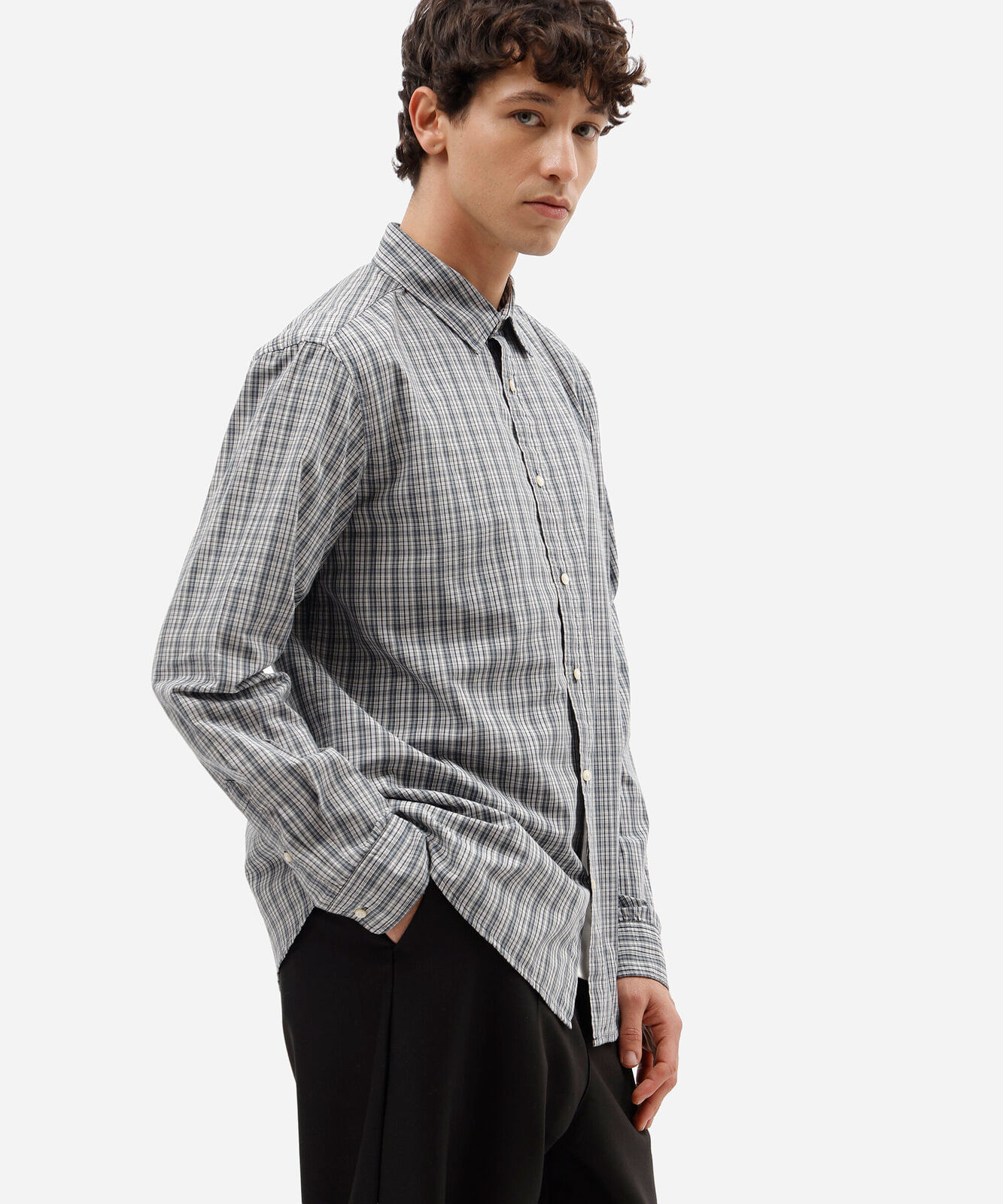 camisa masculina com algodão manga longa xadrez colorida