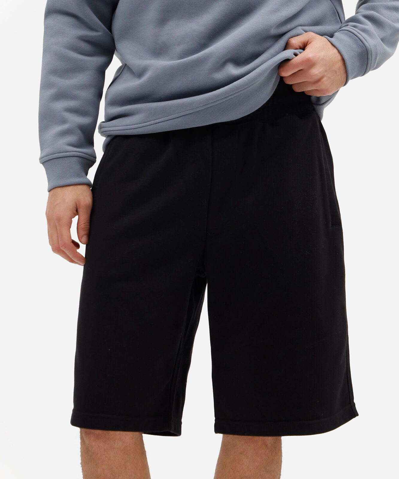 bermuda baggy masculina de moletom preta