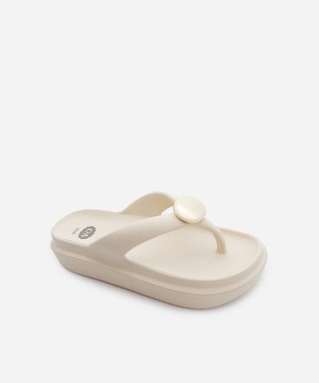 chinelo flip flop com fivela off white 35-36
