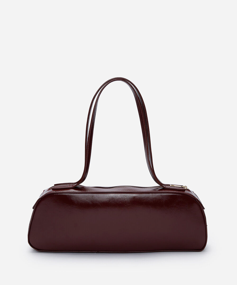 bolsa baguete estruturada vinho