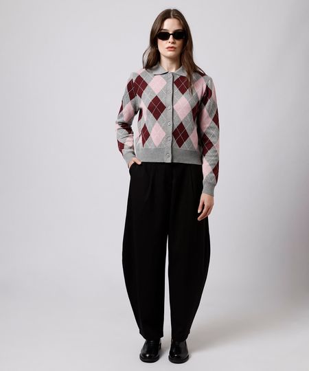 calça balloon de alfaiataria feminina com pregas mindset preta 38