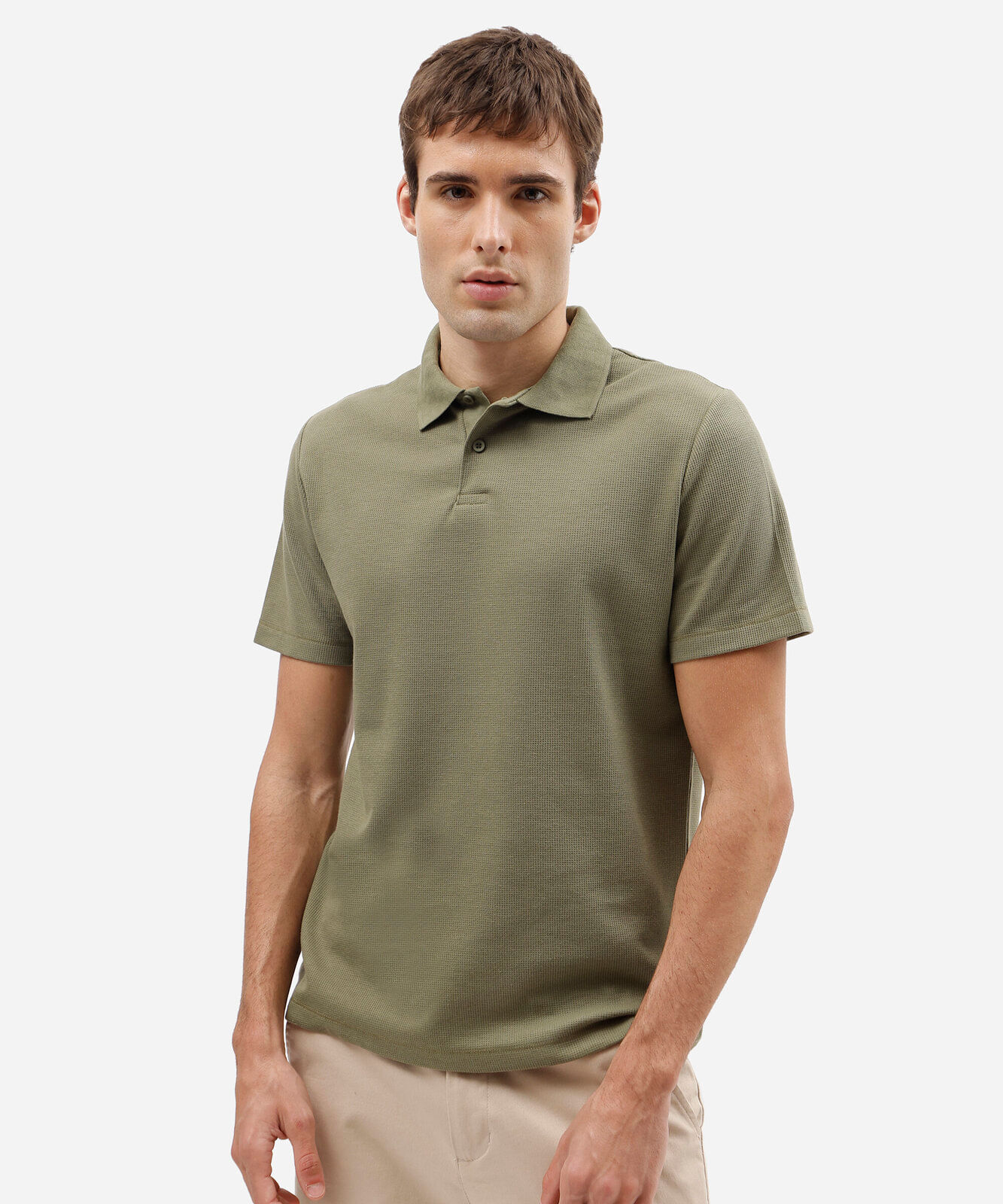 polo masculina com algodão manga curta verde