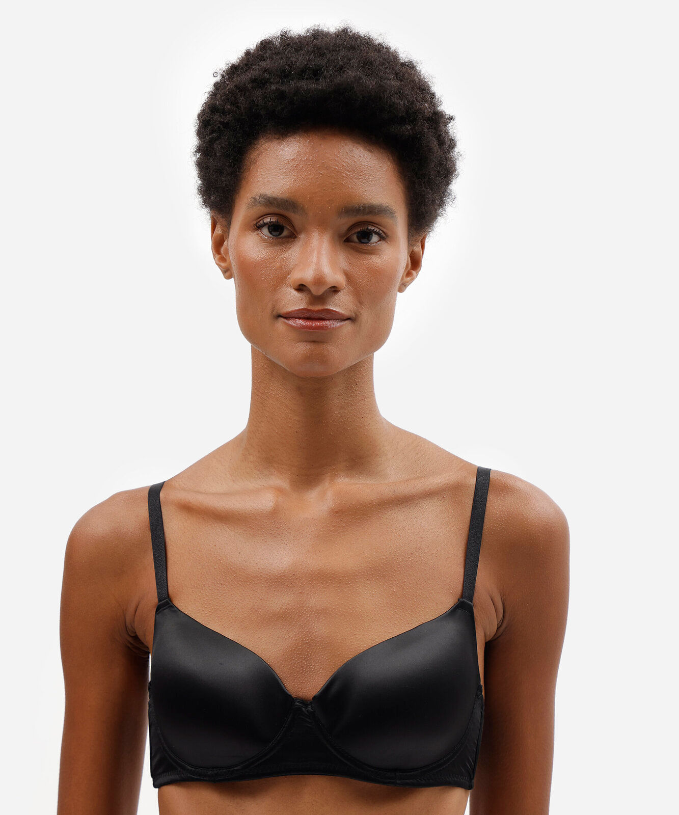 sutiã base feminino acetinado preto