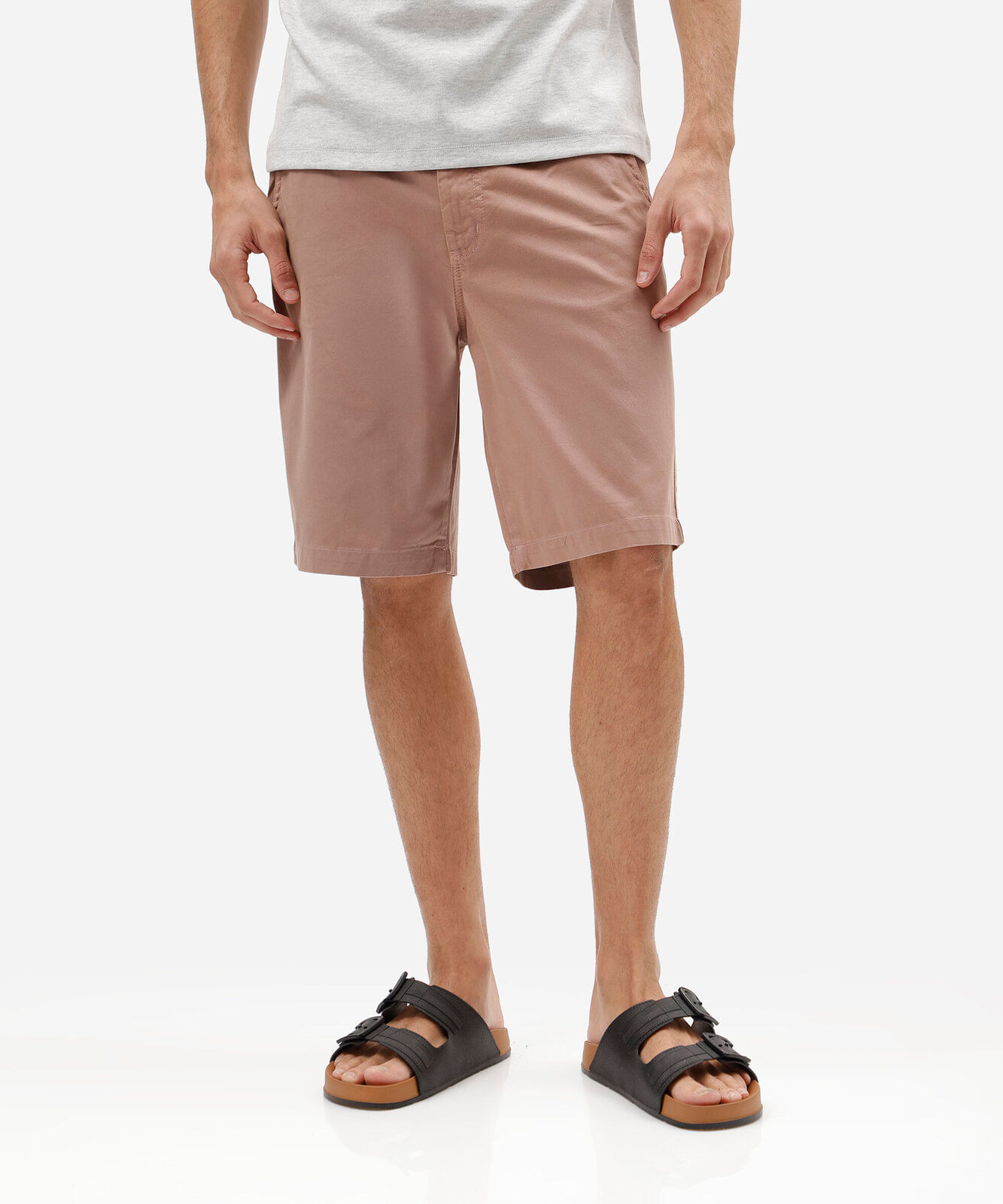 bermuda masculina reta chino rosa