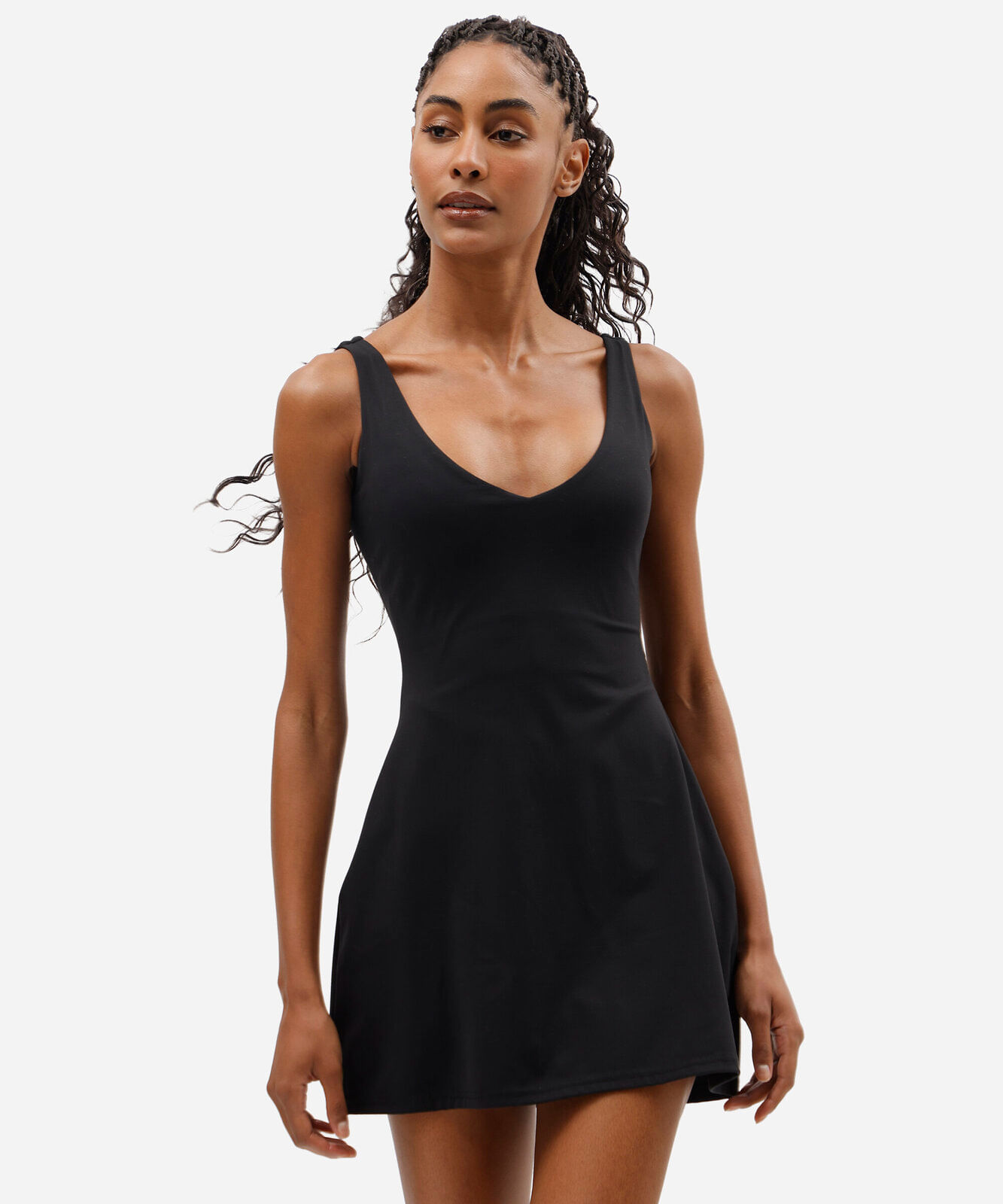 vestido alça fina feminino esportivo preto