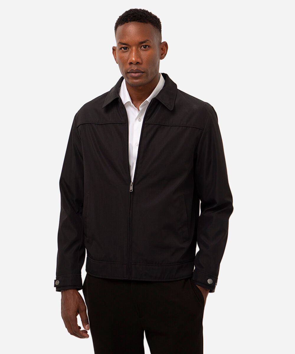 jaqueta de nylon leve - preto