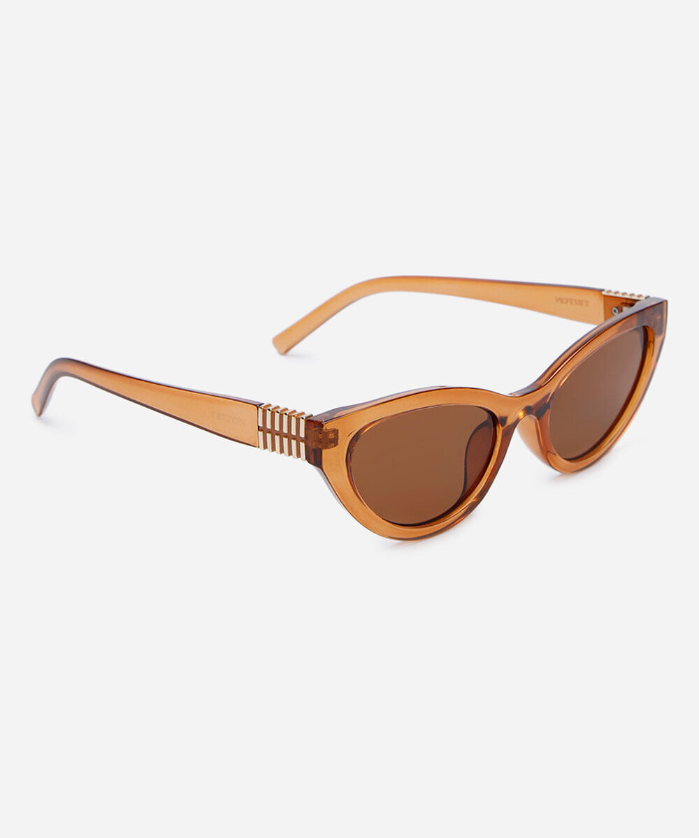 óculos de sol feminino gatinho de acetato triton laranja