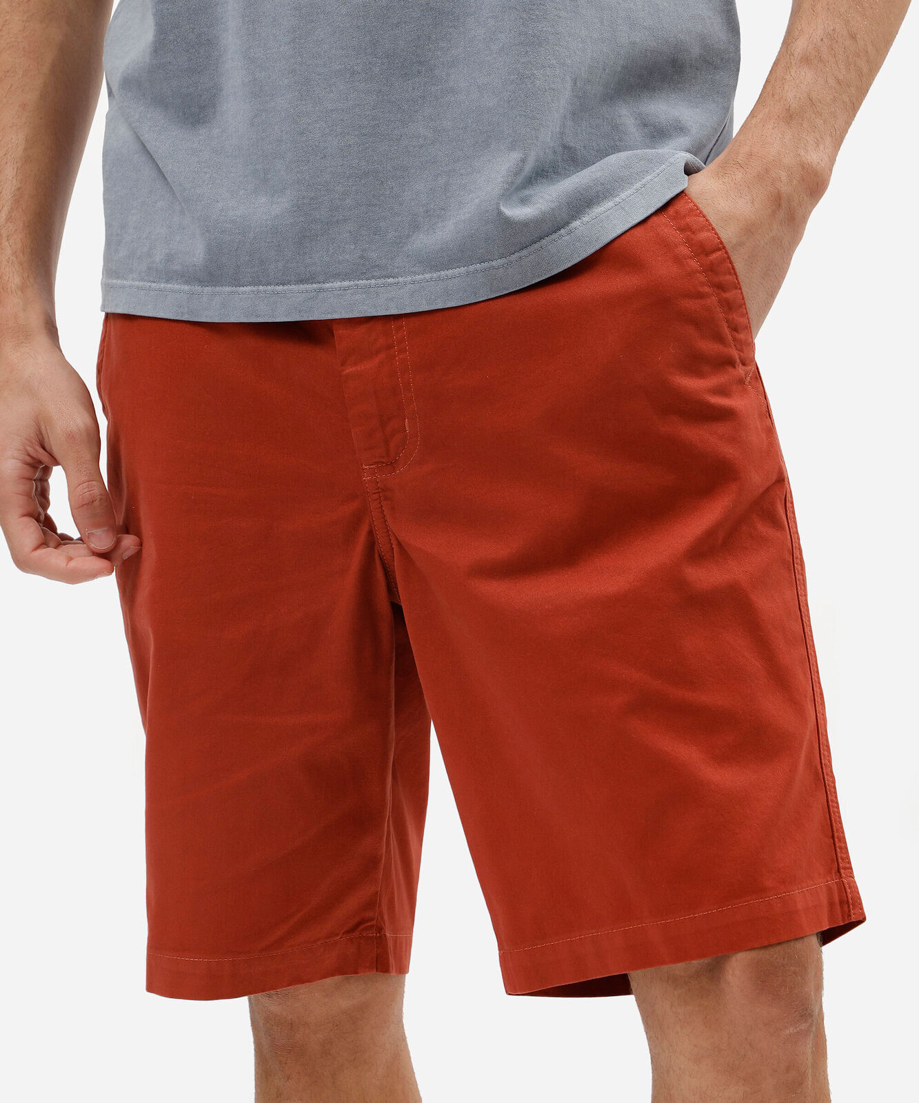bermuda masculina reta chino vermelha
