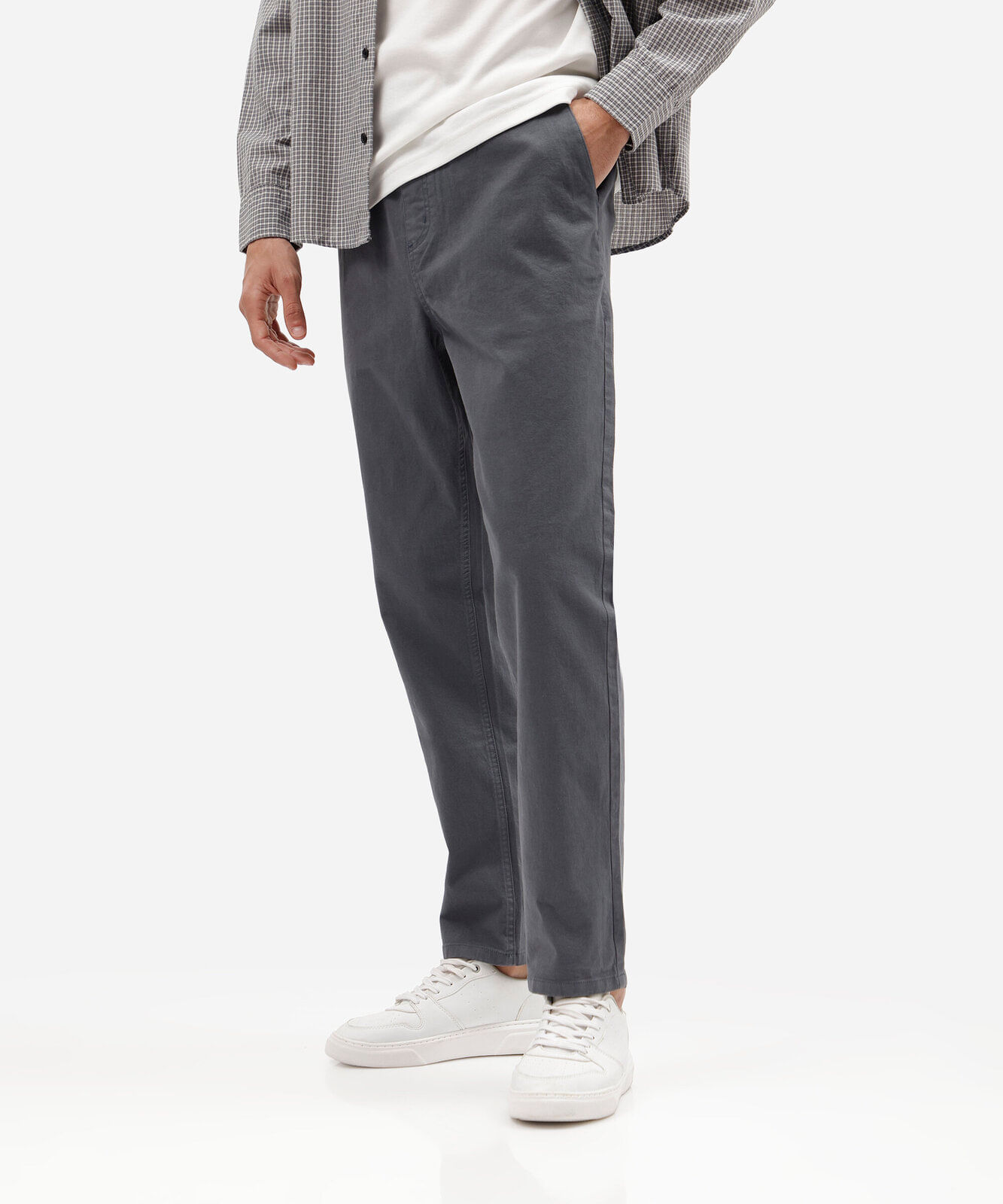 calça jogger masculina de sarja cinza