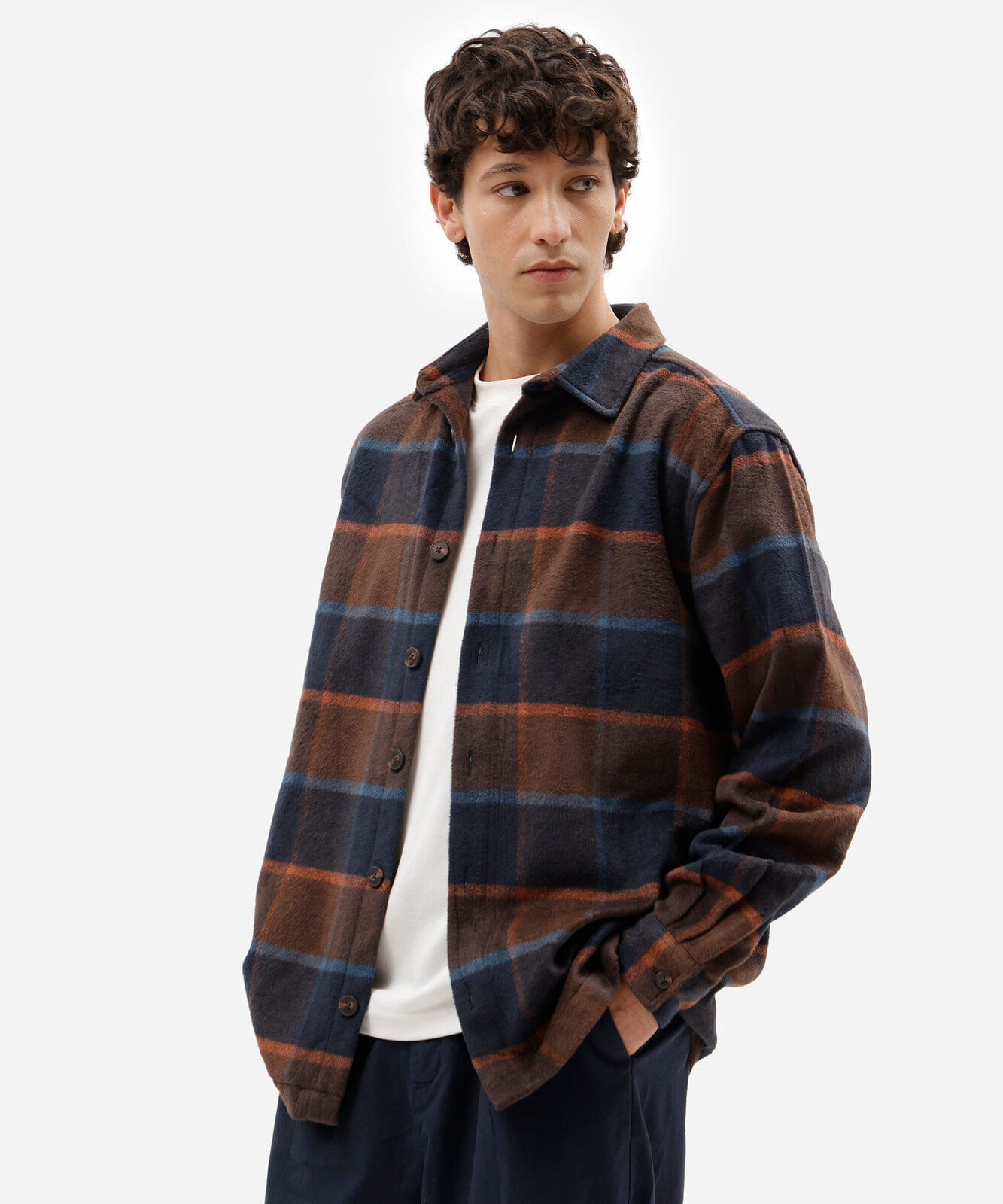 jaqueta masculina texturizada xadrez azul