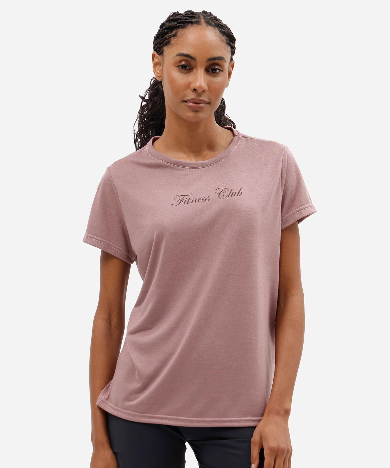 blusa esportiva feminina manga curta estampada rosa