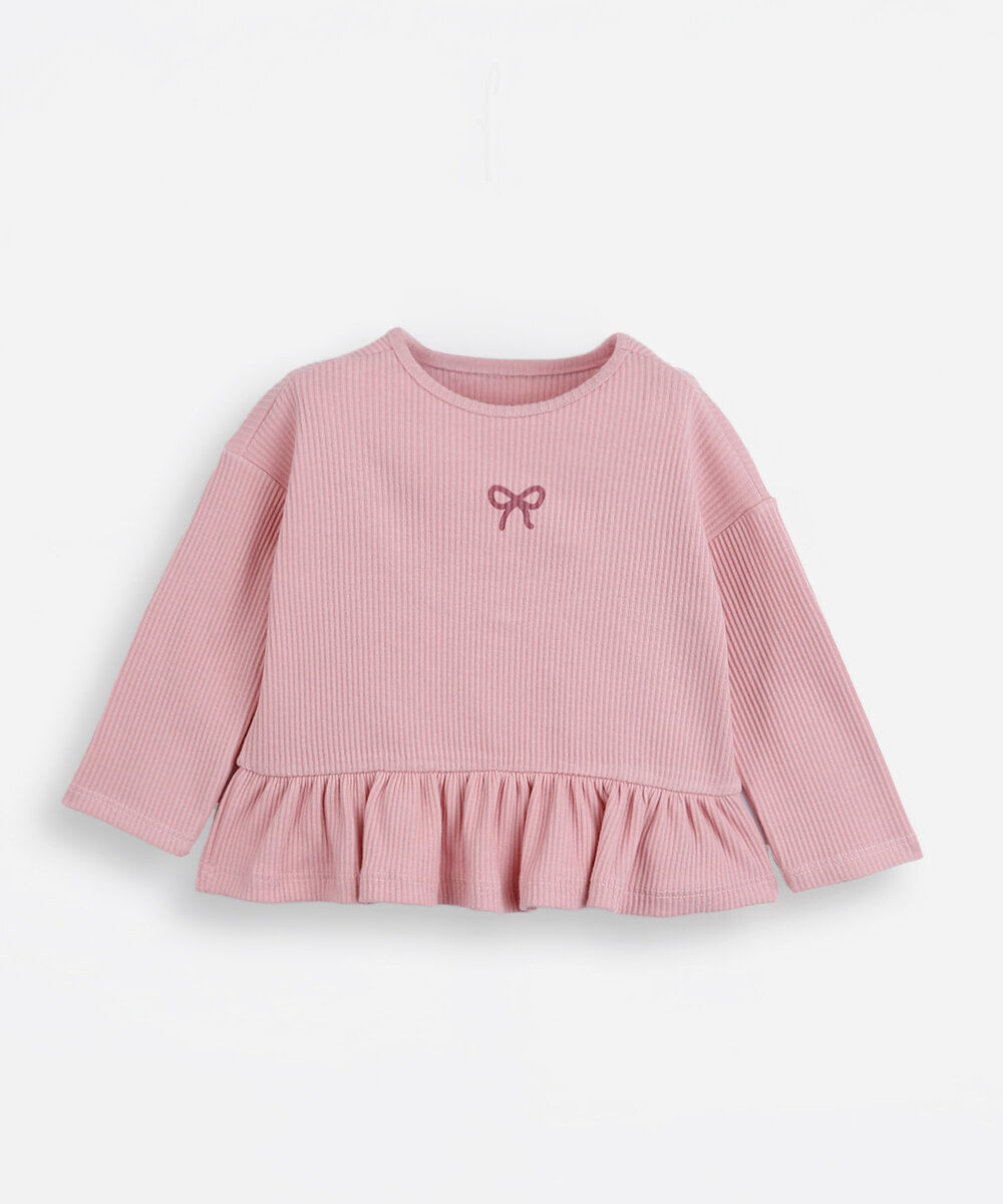 blusa infantil de algodão lacinho rosa