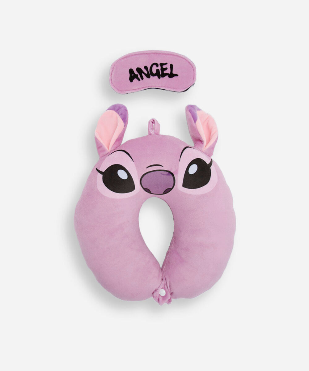 apoio de pescoço angel com máscara rosa