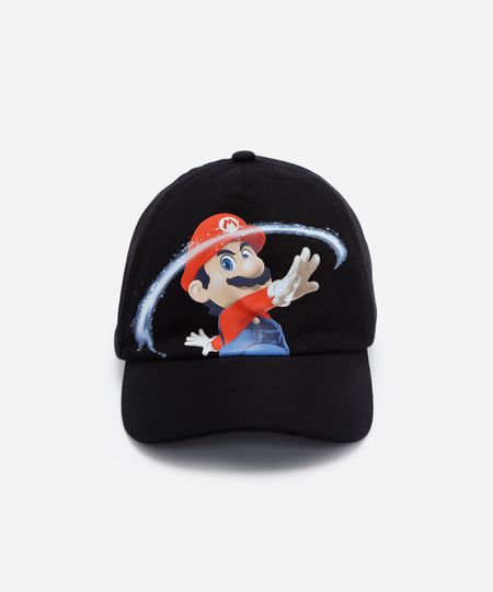 boné aba curva infantil de sarja mario bros preto UNICO