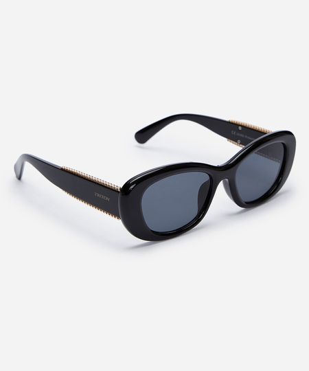 óculos de sol feminino gatinho de acetato triton preto UNICO